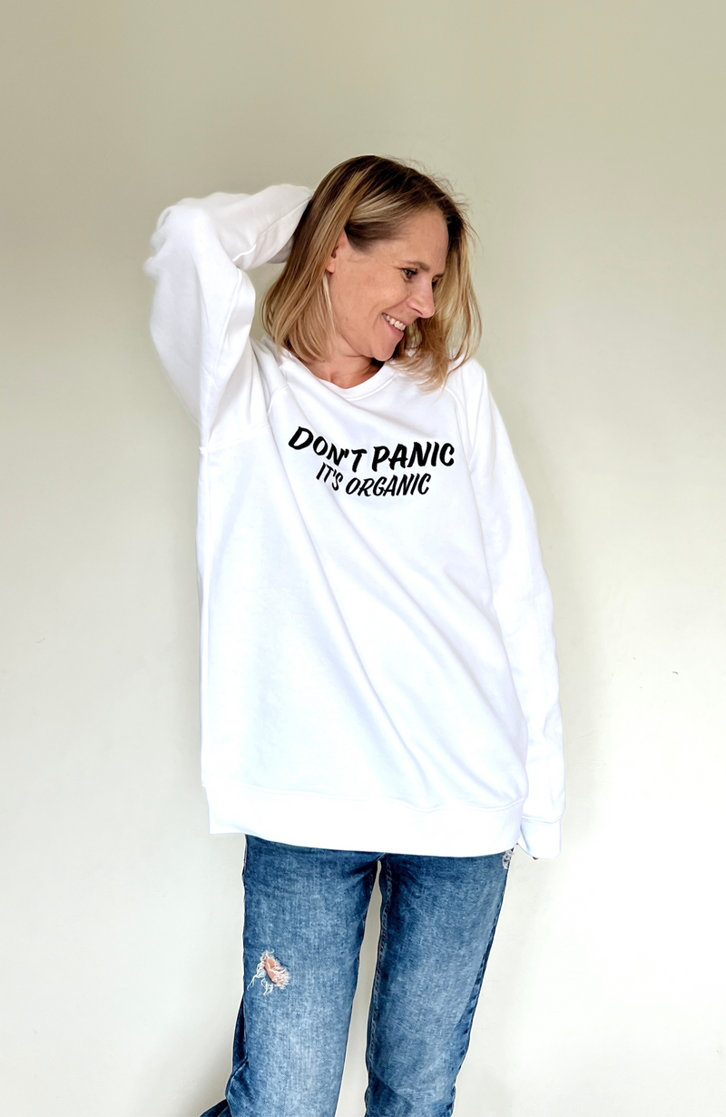 Sustainable sweatshirt WHITE PANIC