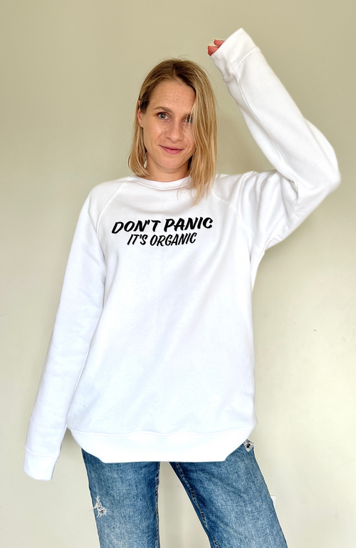 Sustainable sweatshirt WHITE PANIC